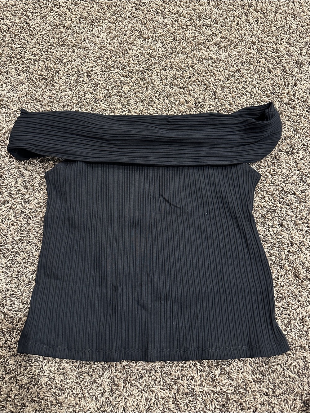 Madewell Black Ribbed Off-Shoulder Tube Top